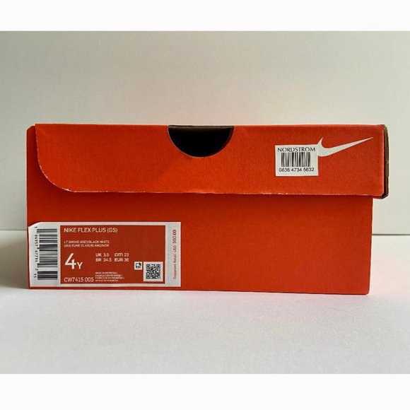 Nike Kid's Flex Plus (GS) Light Smoke Grey/ Black White Sneakers - Picture 14 of 16